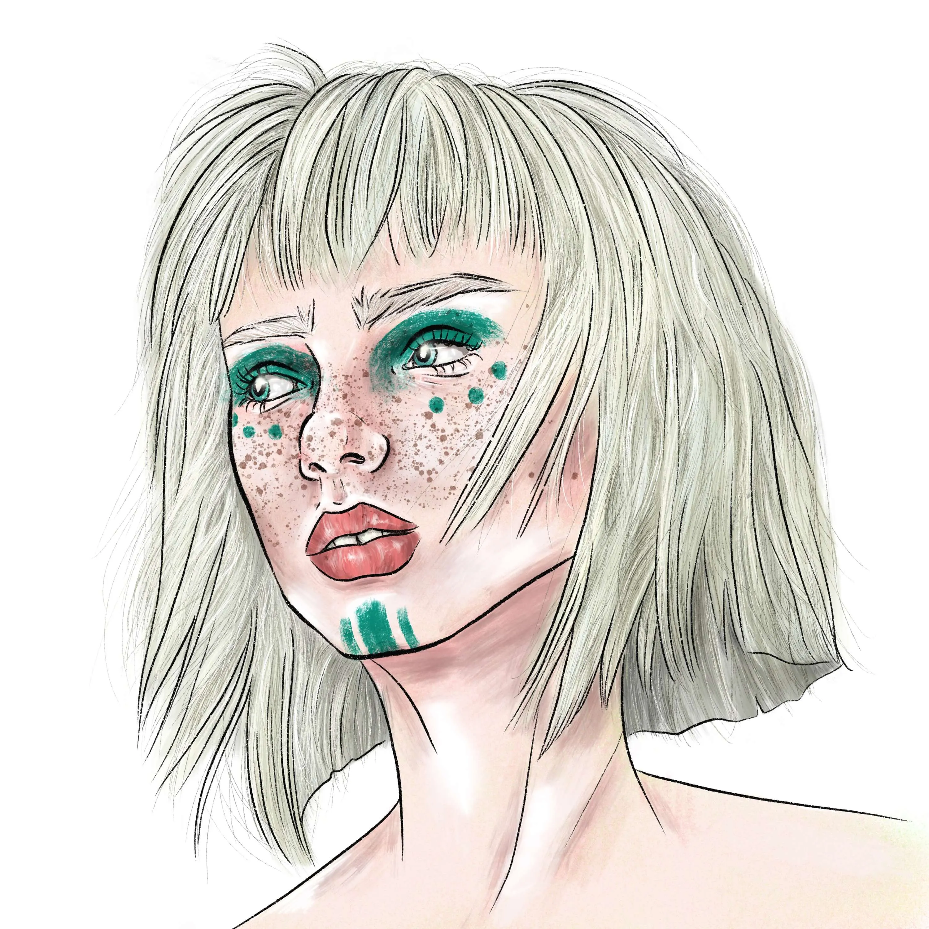 Portraits – illustration af Cathrine Klamer