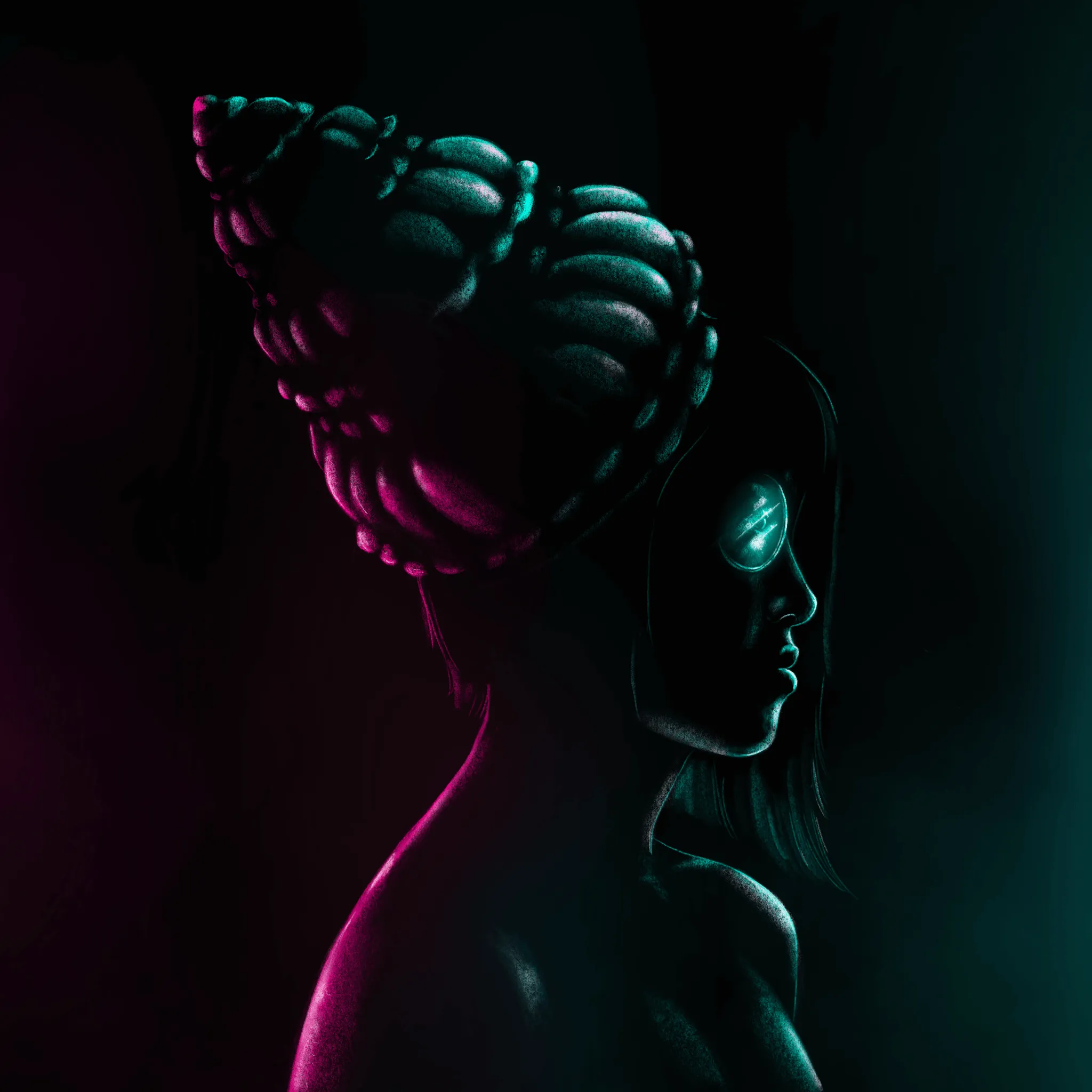 Cyber portraits – illustration af Cathrine Klamer