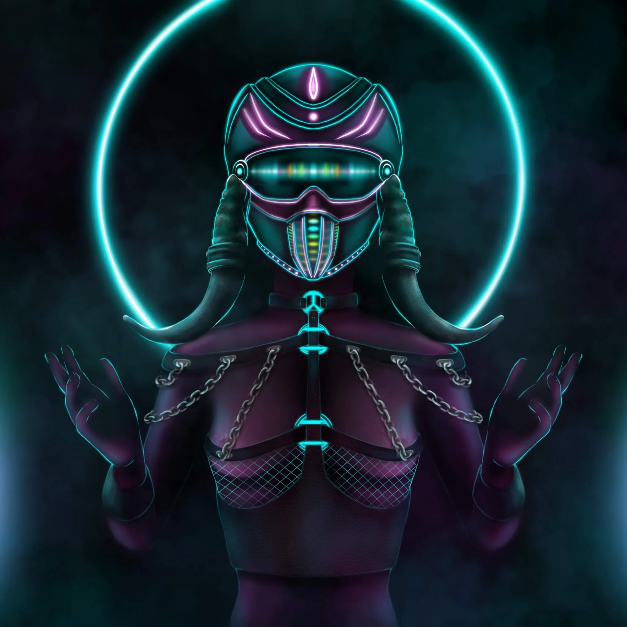 Cyber portraits – illustration af Cathrine Klamer