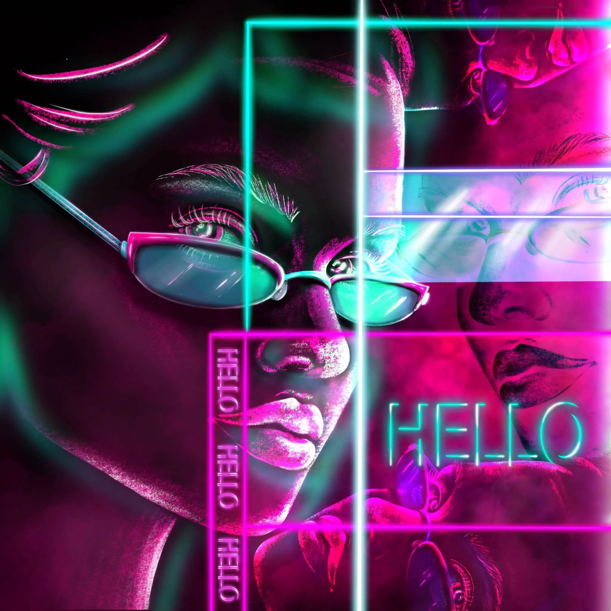 Cyber portraits – illustration af Cathrine Klamer