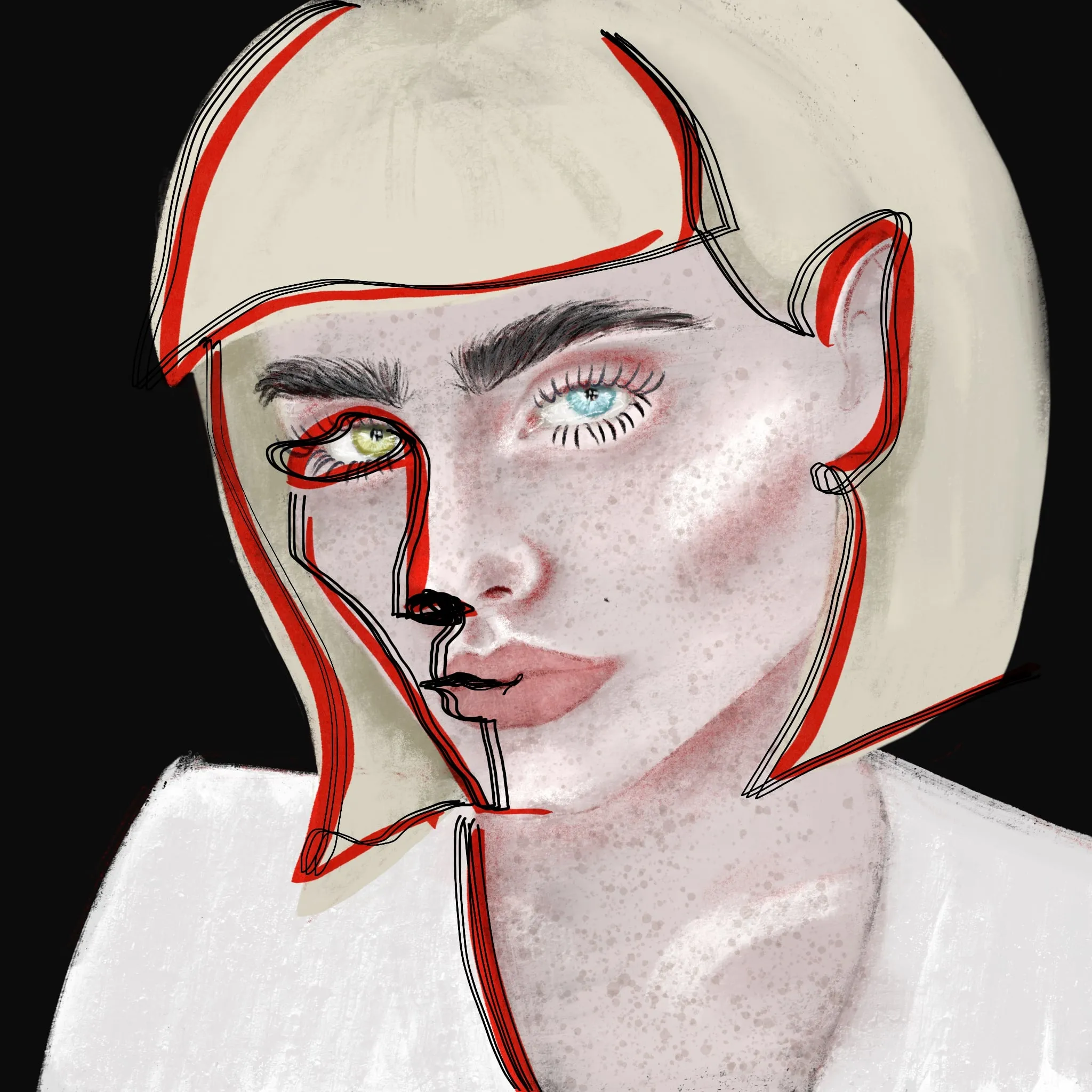 Portraits – illustration af Cathrine Klamer