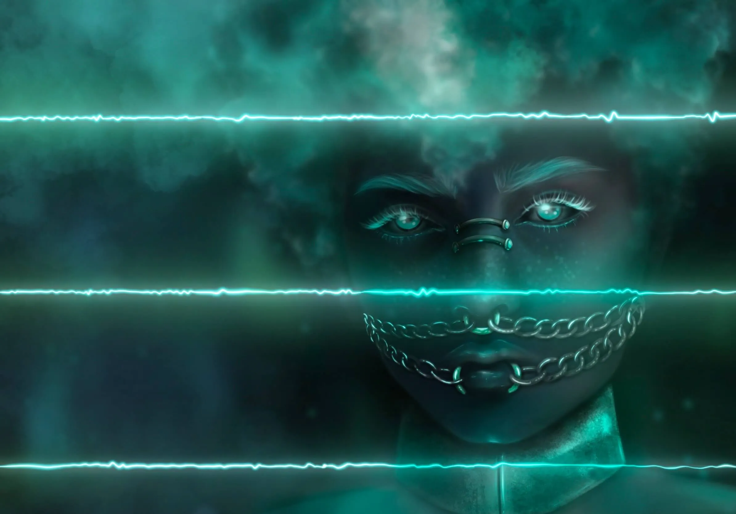 Cyber portraits – illustration af Cathrine Klamer
